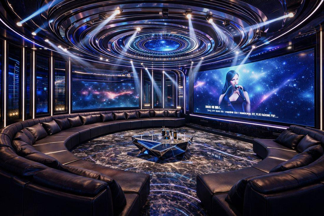 Thiết Kế Nền Karaoke Space Luxury Đậm Chất Công Nghệ