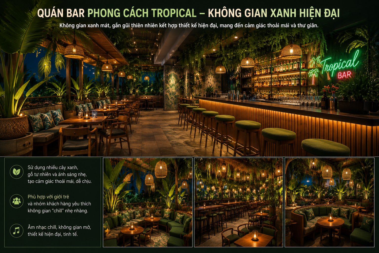Quán bar theo phong cách Tropical
