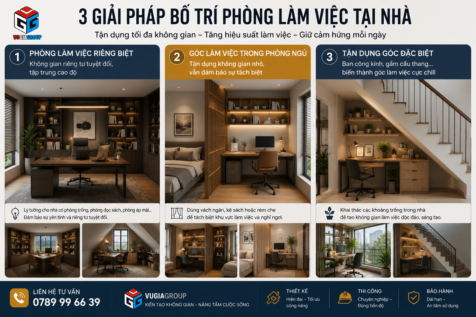 Vị trí lý tưởng cho phòng làm việc 