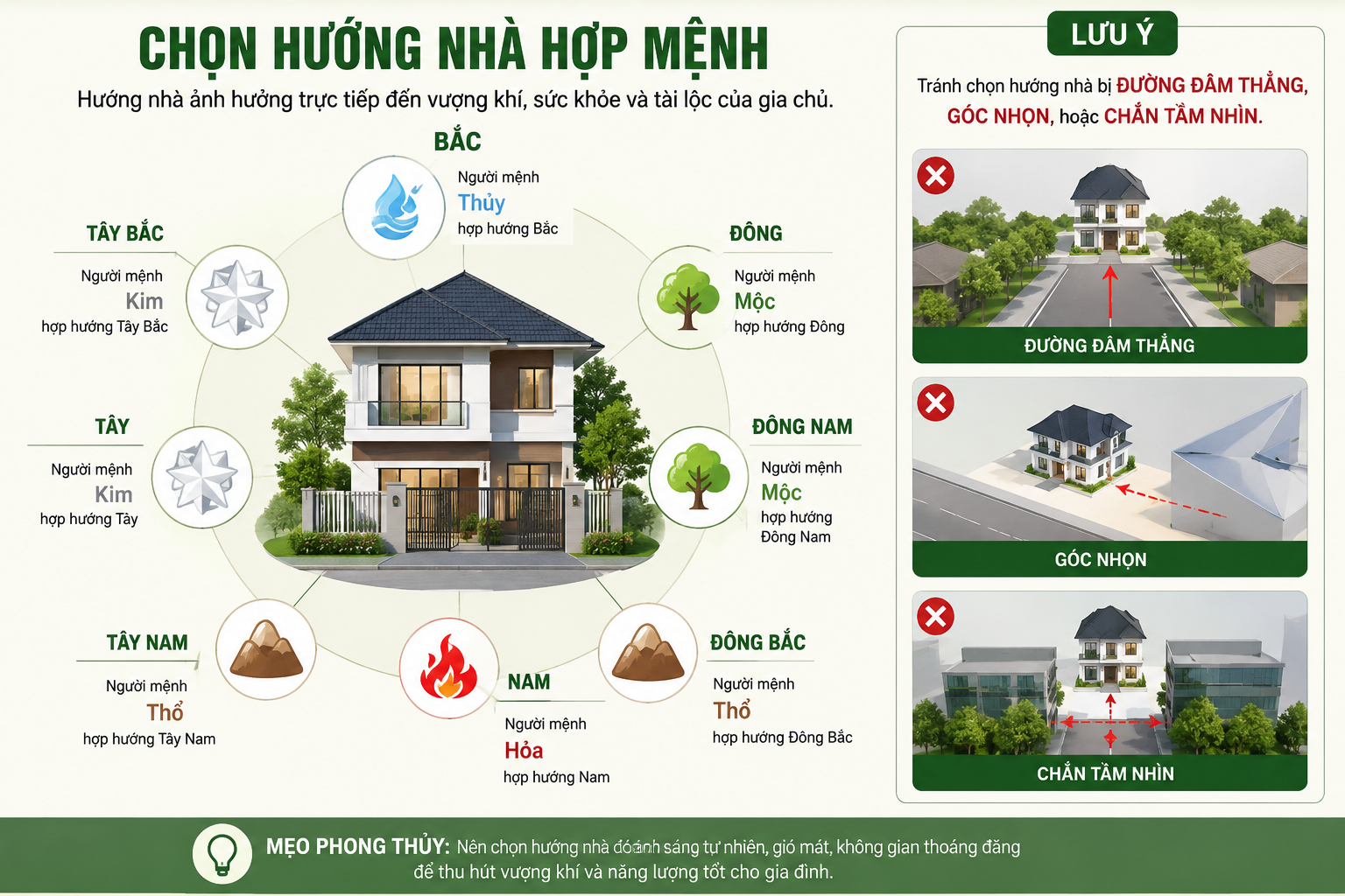 Chọn hướng nhà hợp mệnh 