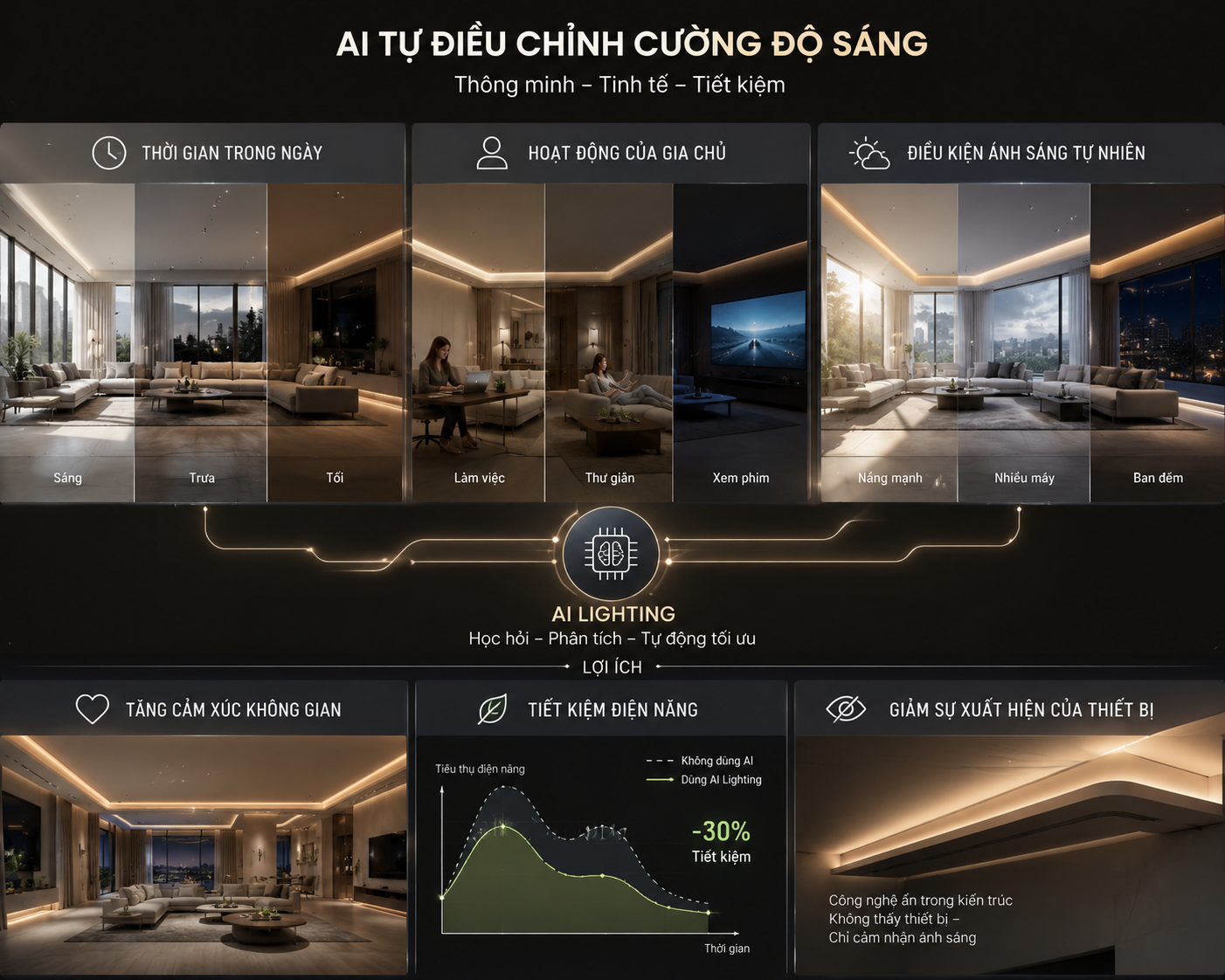 Hệ thống chiếu sáng ẩn trong kiến trúc
