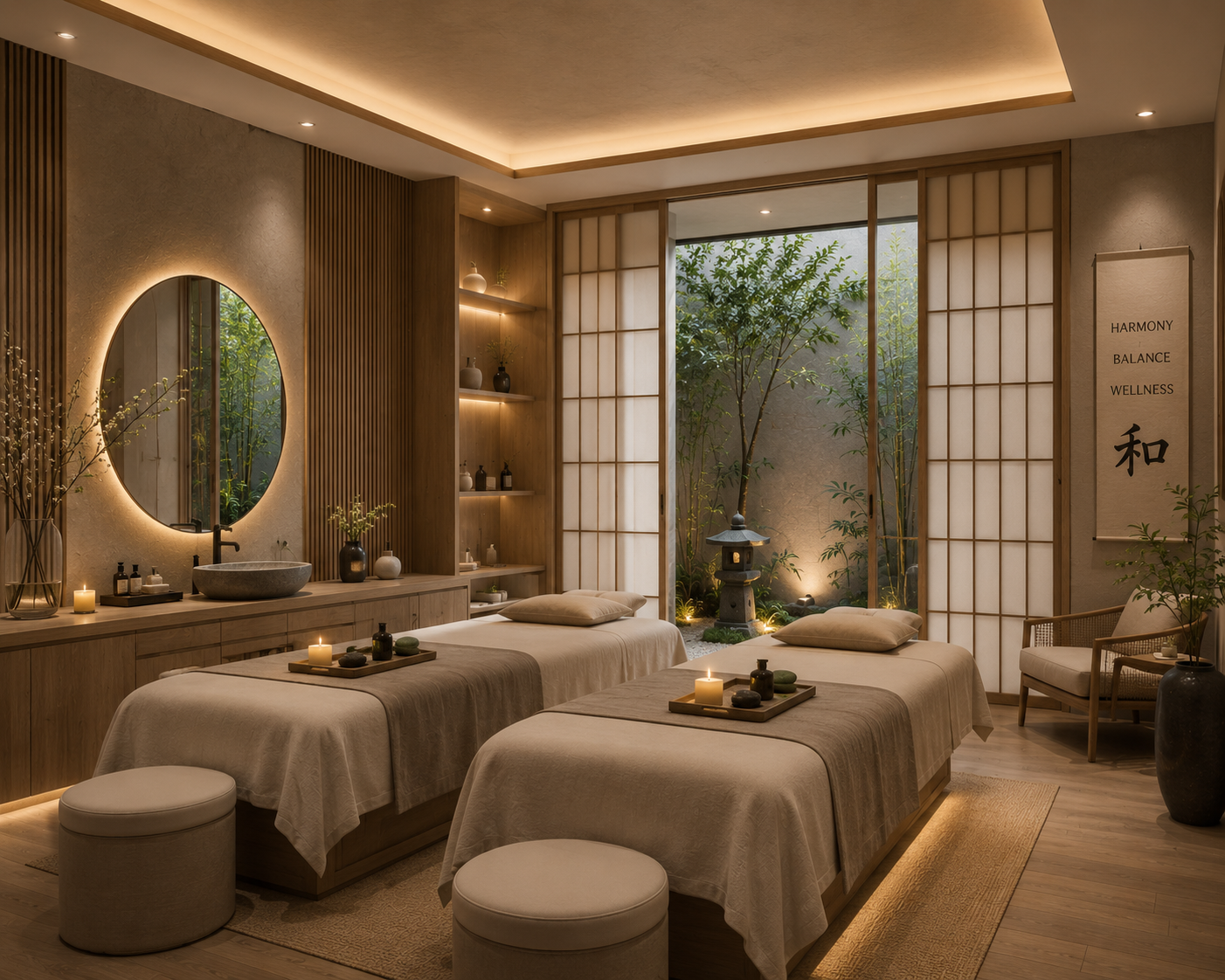 Thiết kế Japandi Spa tối giản hiện đại
