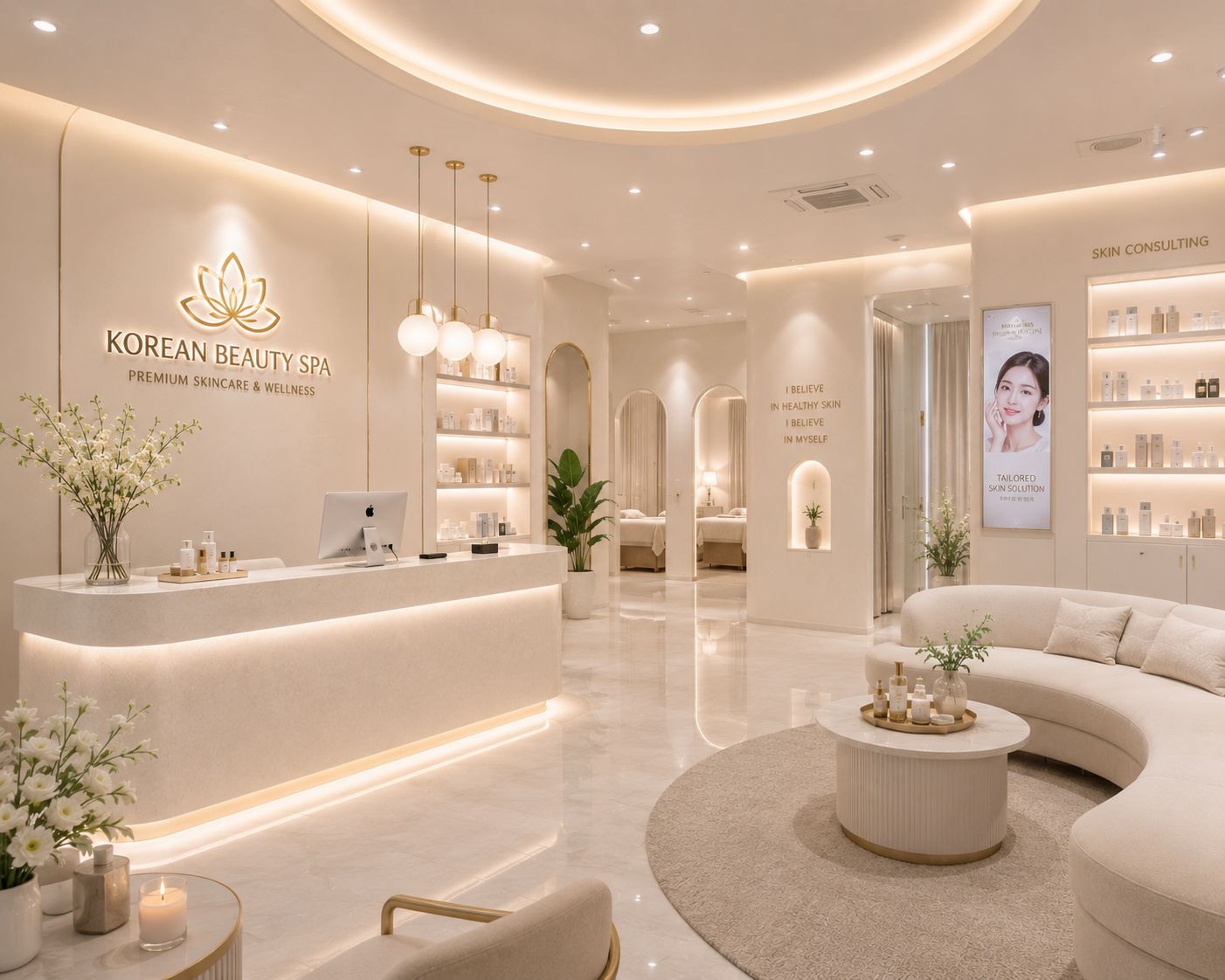 Thiết kế spa Hàn Quốc hiện đại