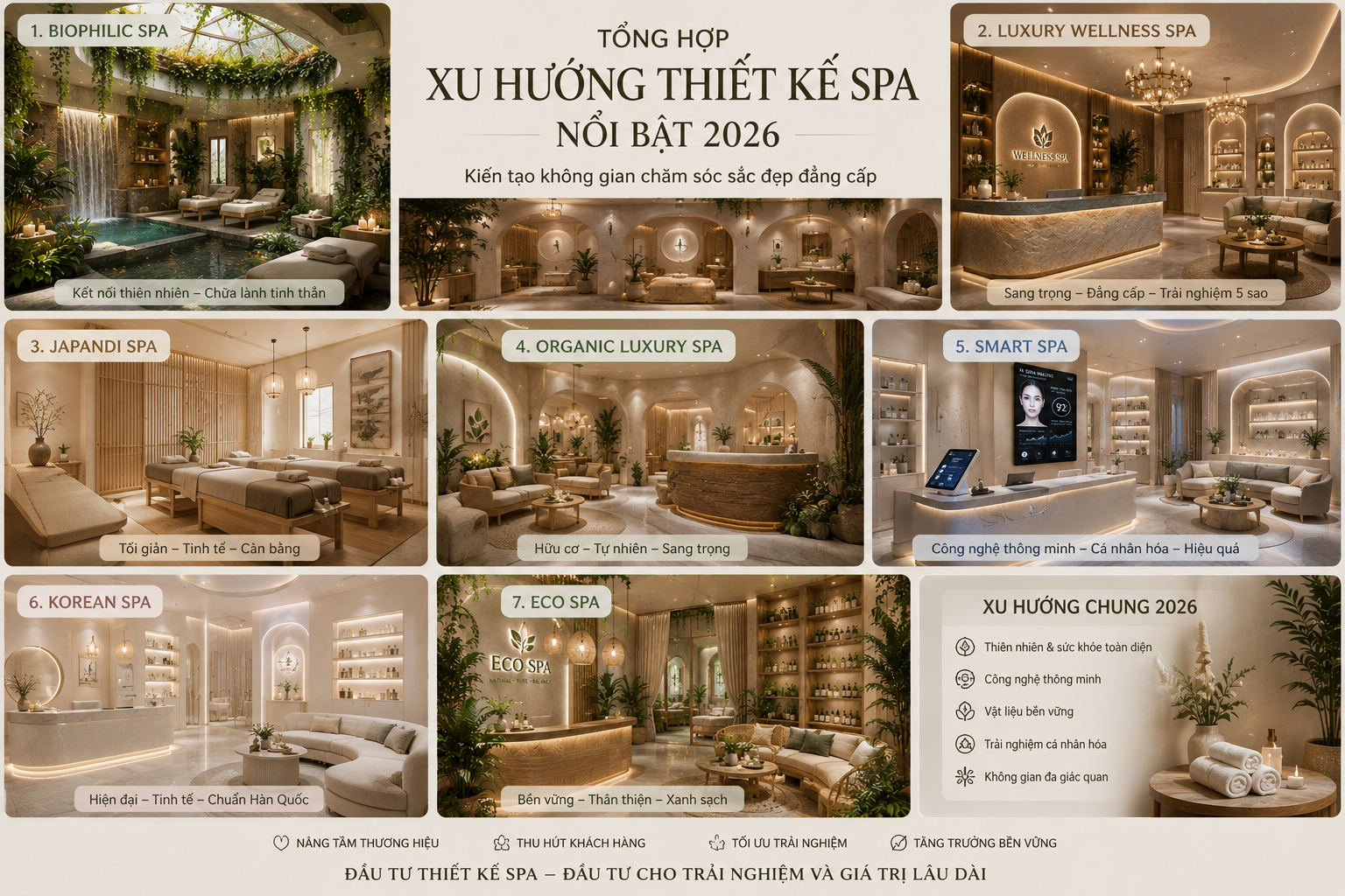 Các xu hướng thiết kế spa nổi bật năm 2026