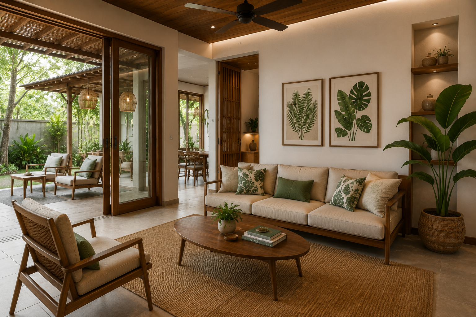 Cây xanh trong thiết kế nội thất Tropical