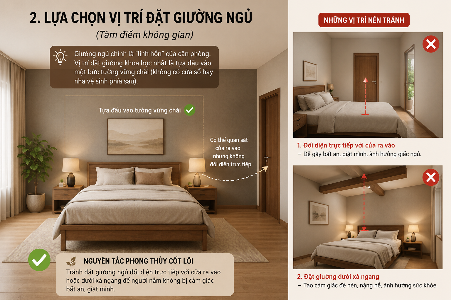 Lựa chọn vị trí đặt giường ngủ 