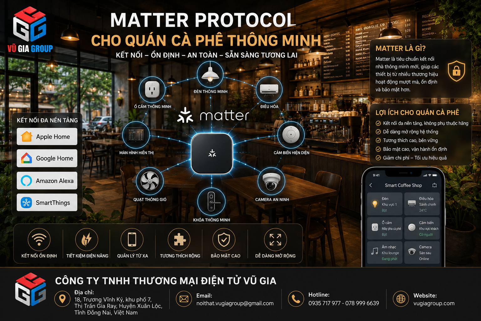 Matter Protocol cho quán cà phê thông minh