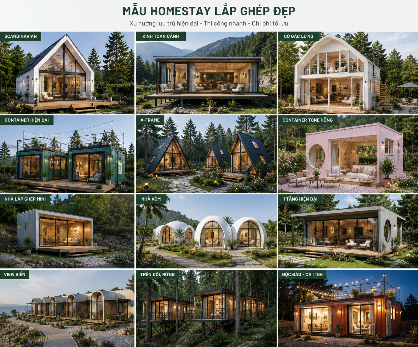 Một số mẫu nhà homestay lắp ghép 