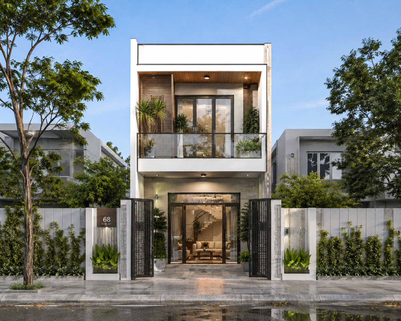 Nhà ống 2 tầng mặt tiền thoáng đãng