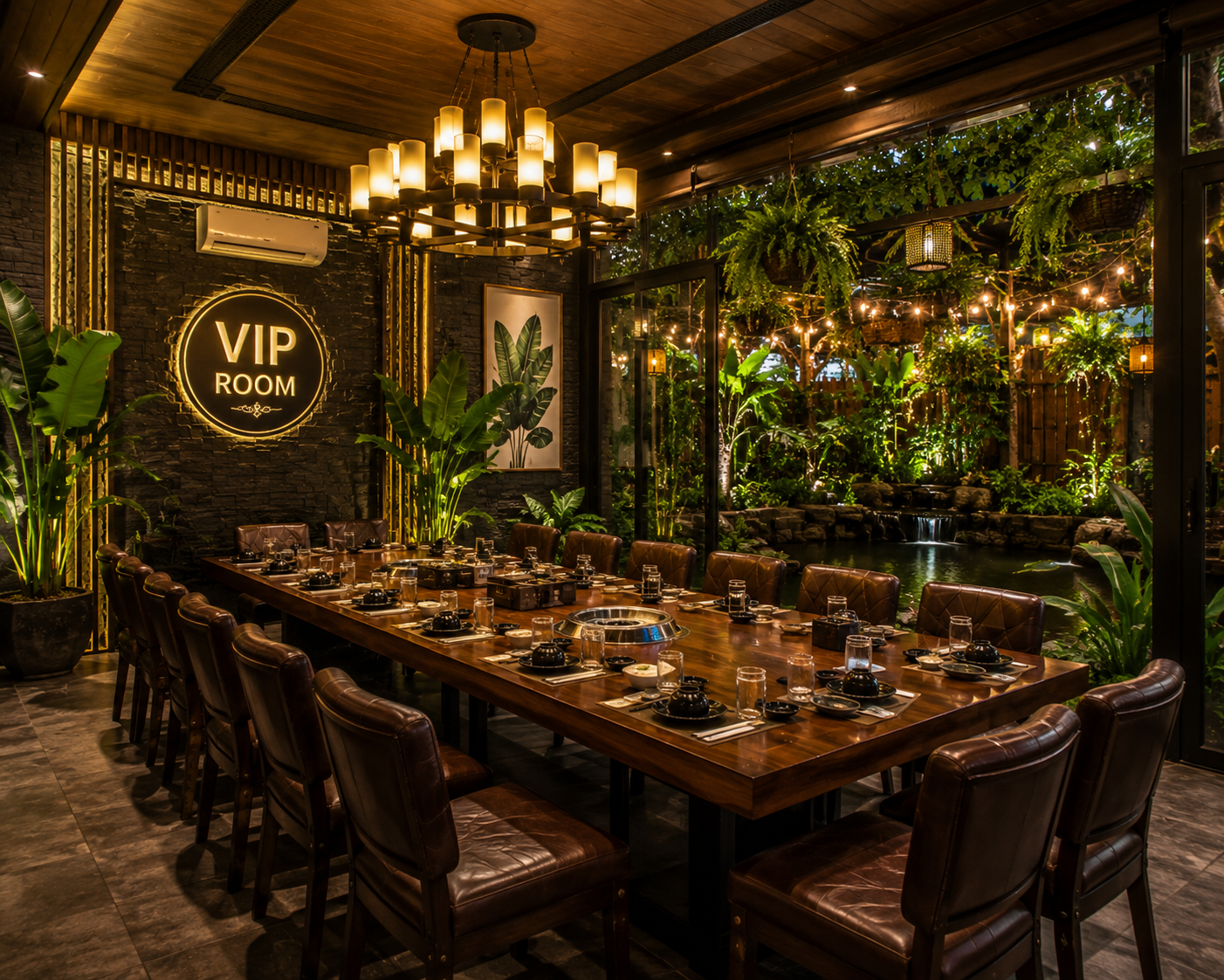 Phòng VIP quán nhậu Garden sang trọng